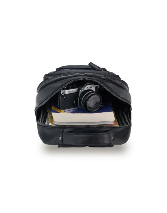 Vegan Leather Slinger Bag - Black - Image 2