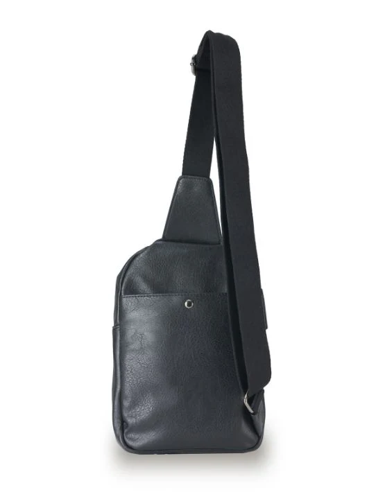 Vegan Leather Slinger Bag - Black - Image 3