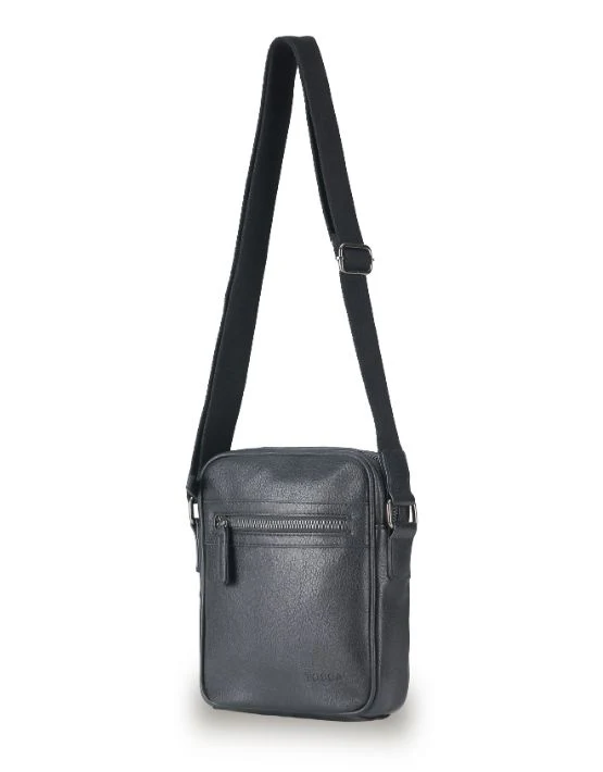 Vegan Leather Small Shoulder Bag - Black