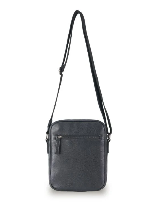 Vegan Leather Small Shoulder Bag - Black - Image 2