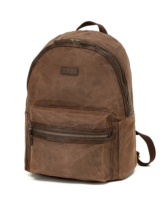 Waxed Canvas Backpack - Brown