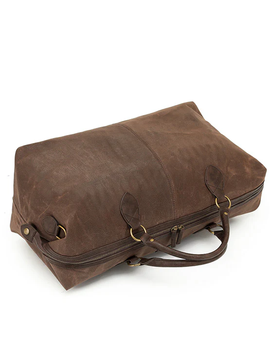 Waxed Canvas Duffle Bag - Brown - Image 3