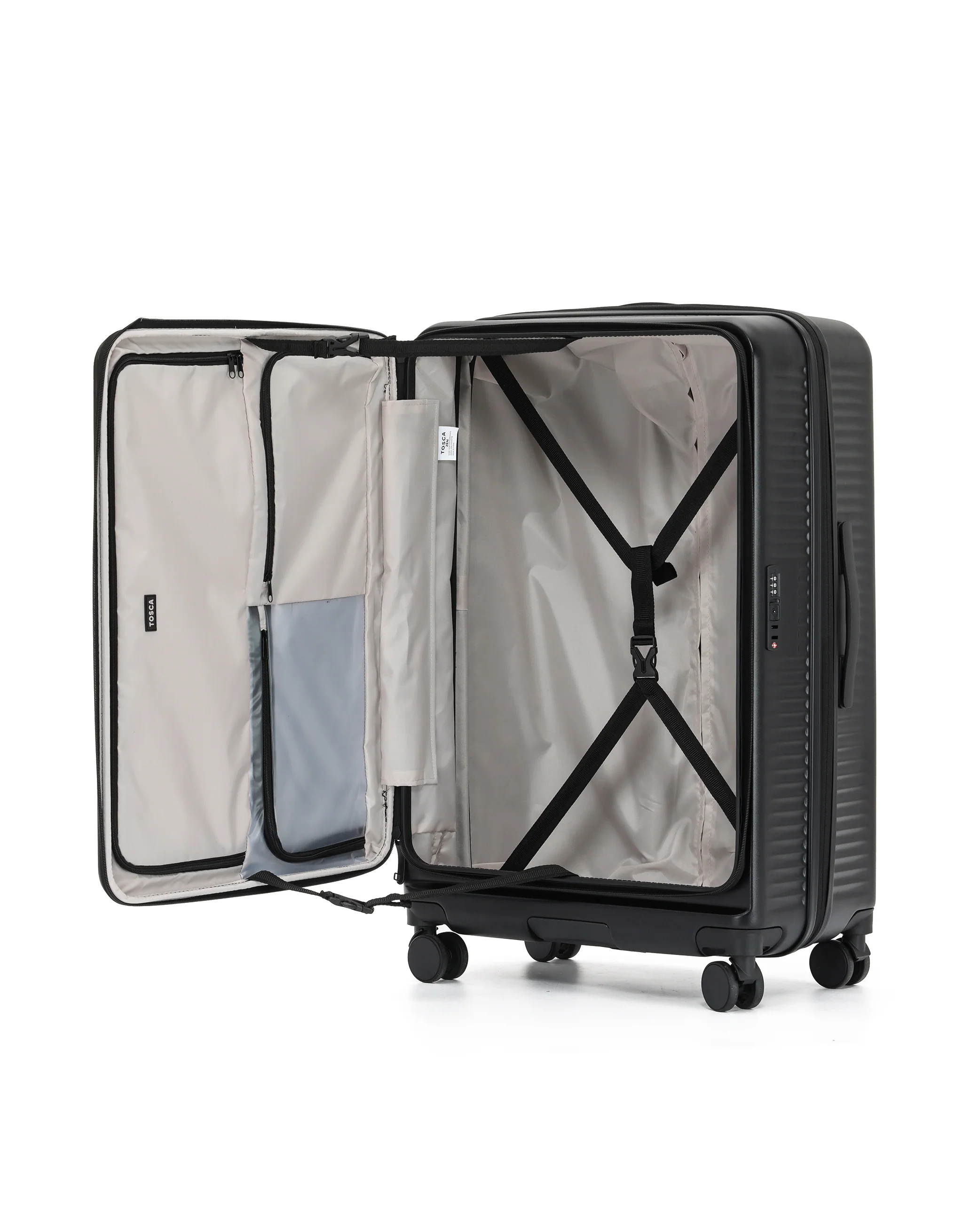 Zen Front Opening Hard Suitcase 3 Piece Set - Black - Image 11