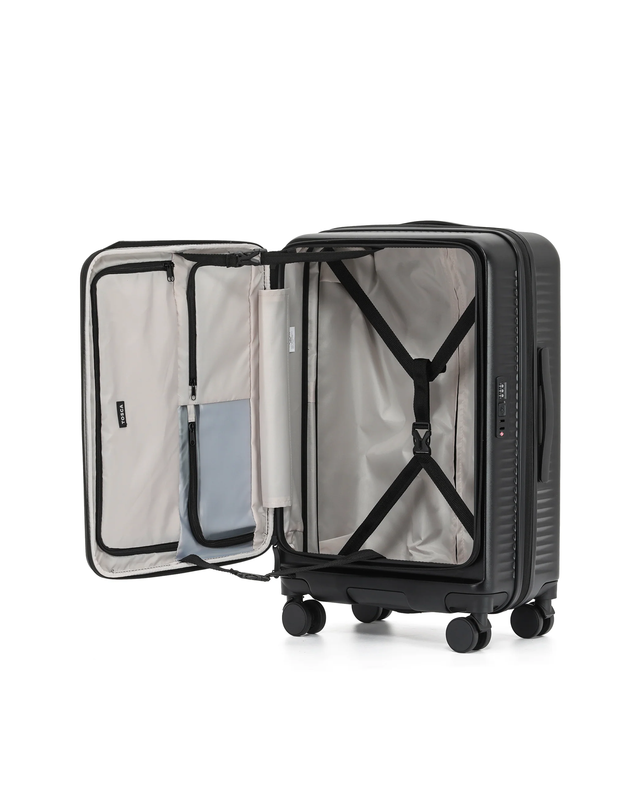 Zen Front Opening Hard Suitcase 3 Piece Set - Black - Image 8