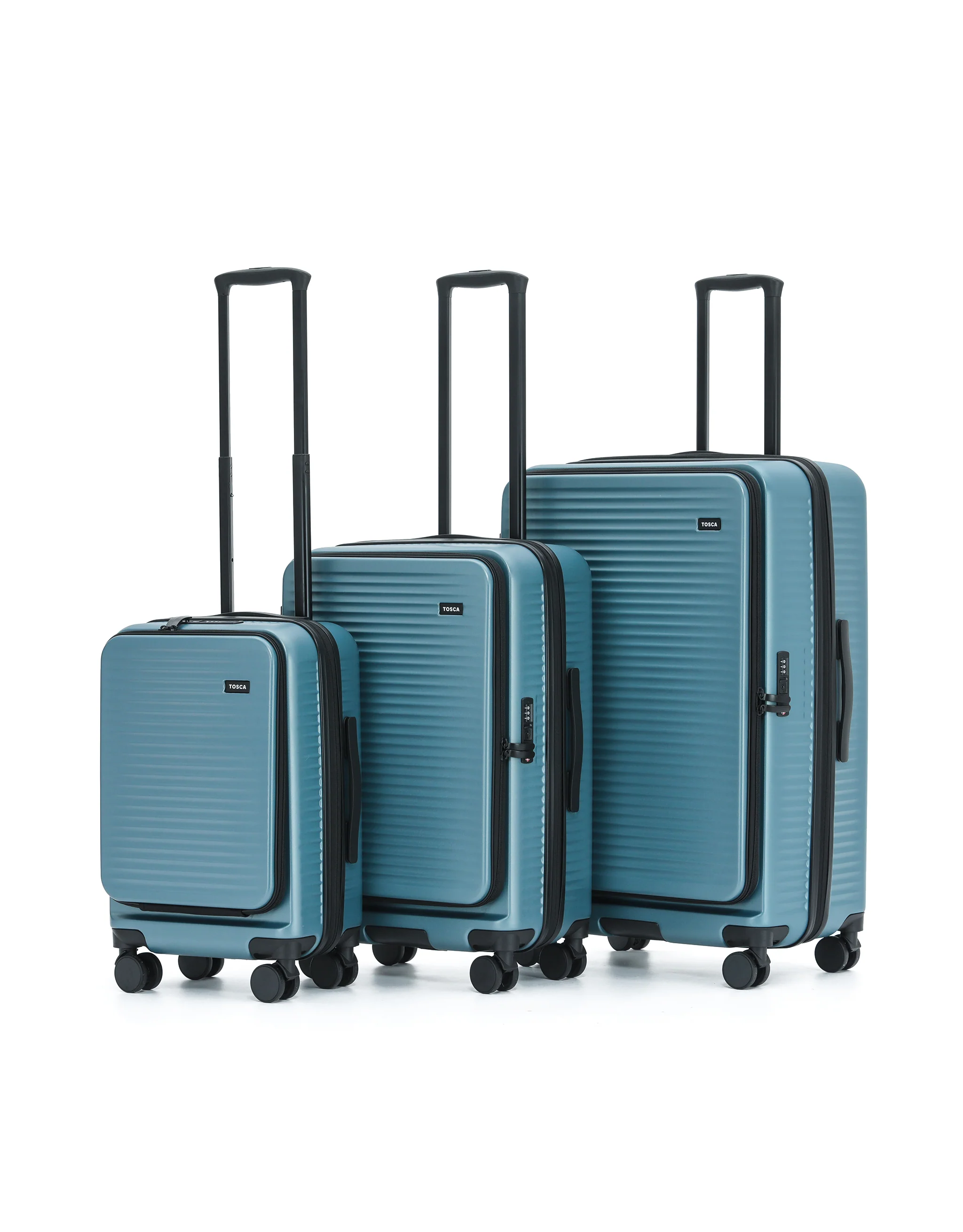 Zen Front Opening Hard Suitcase 3 Piece Set - Slate