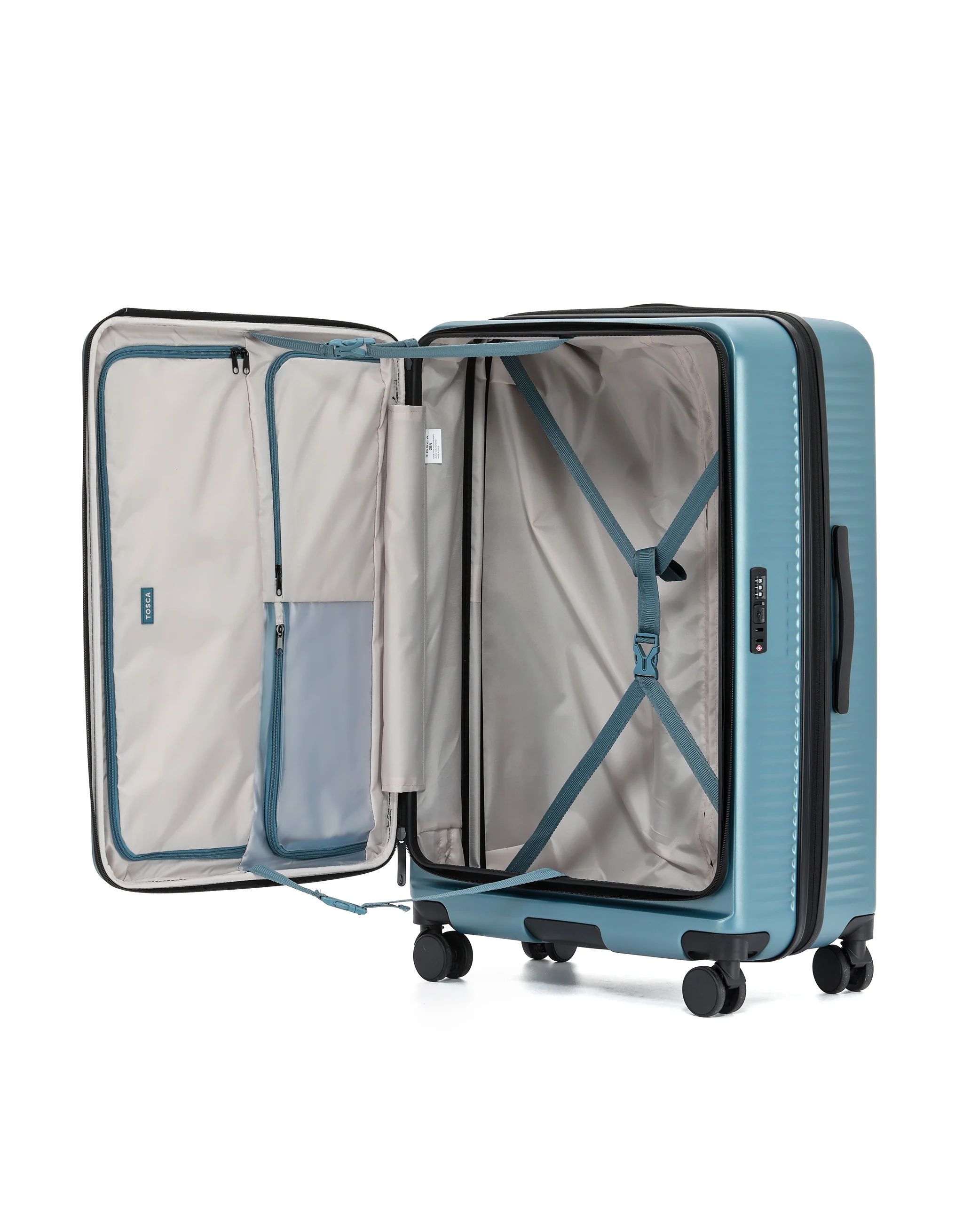 Zen Front Opening Hard Suitcase 3 Piece Set - Slate - Image 12
