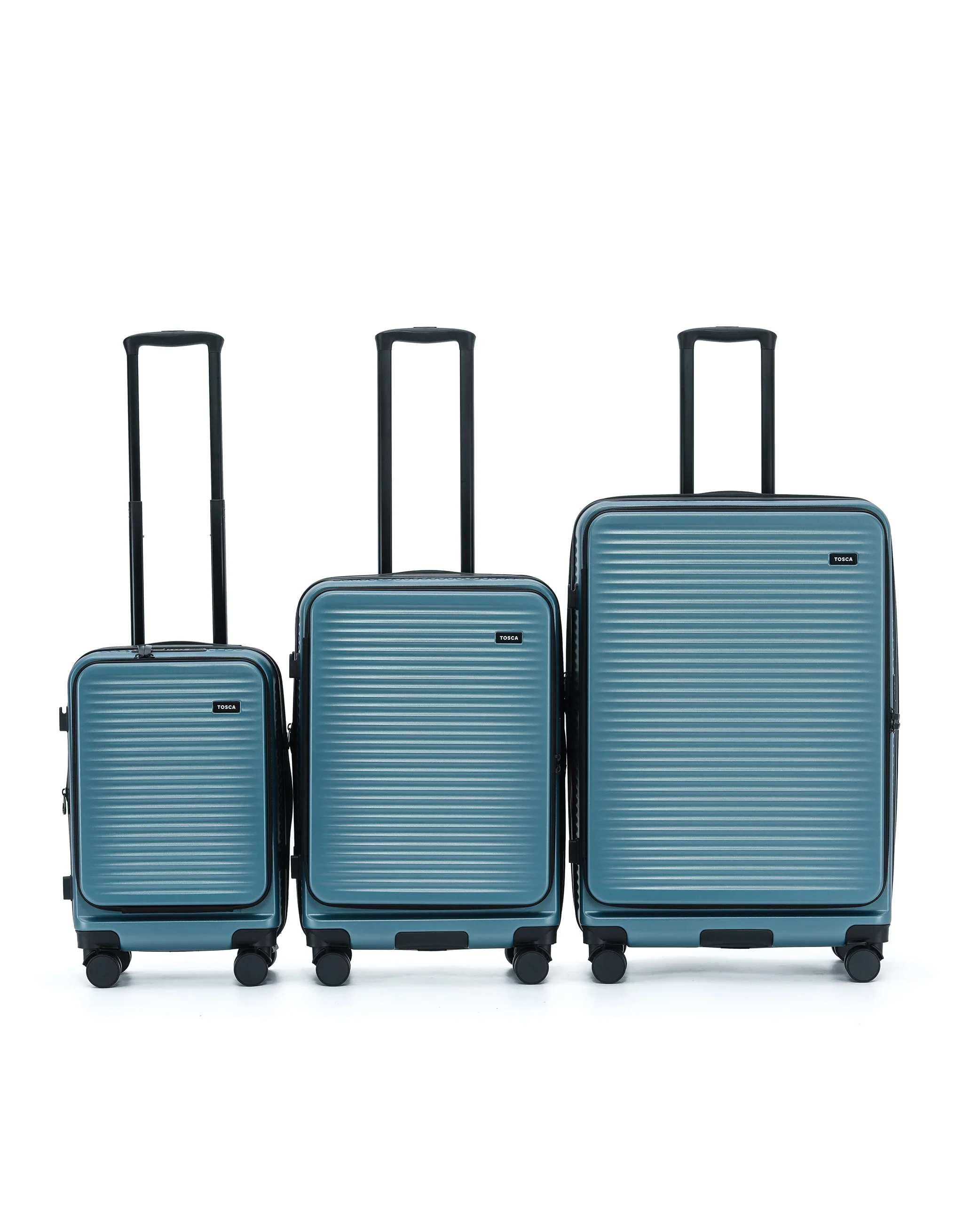 Zen Front Opening Hard Suitcase 3 Piece Set - Slate - Image 2