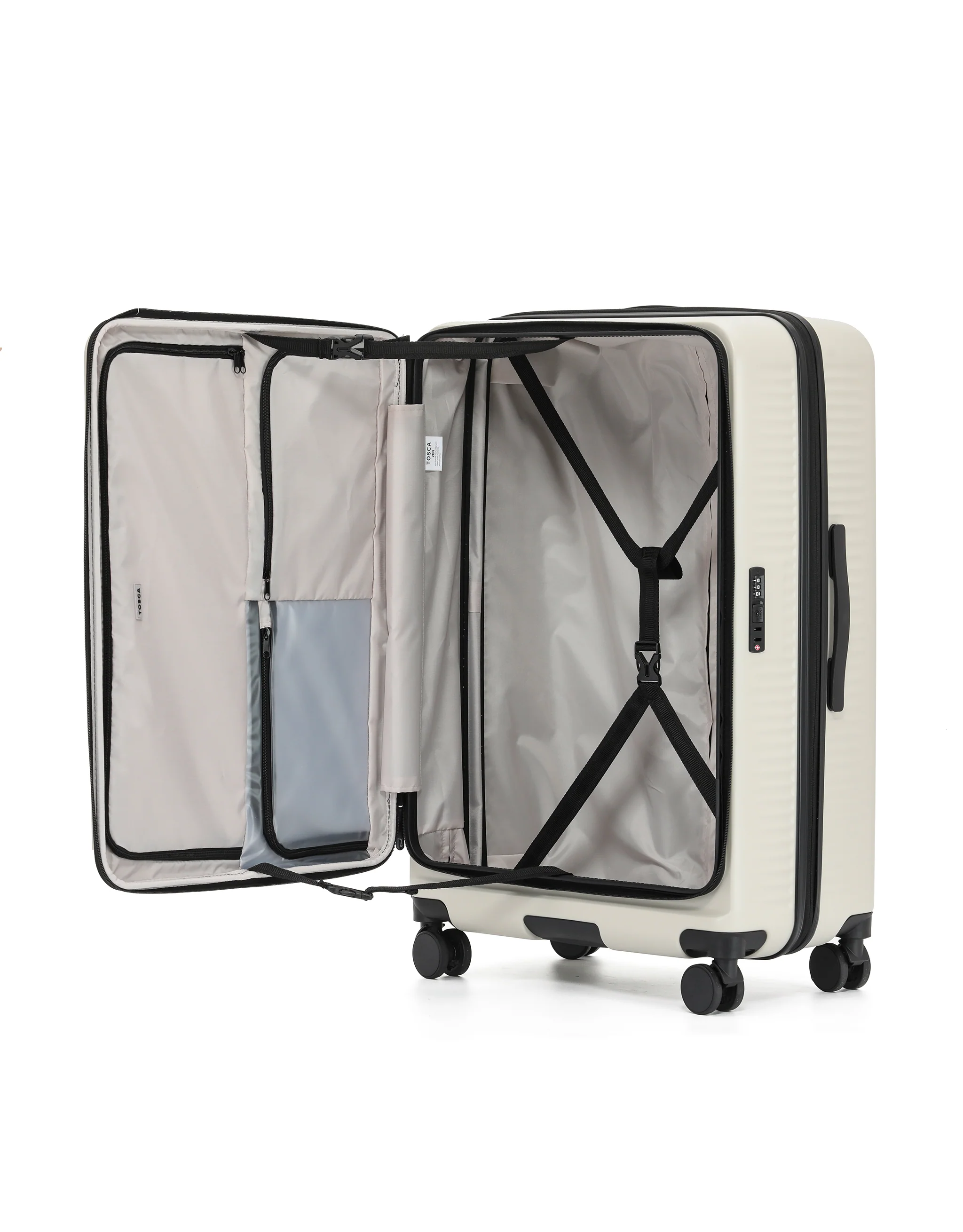 Zen Front Opening Hard Suitcase 3 Piece Set - Stone - Image 12