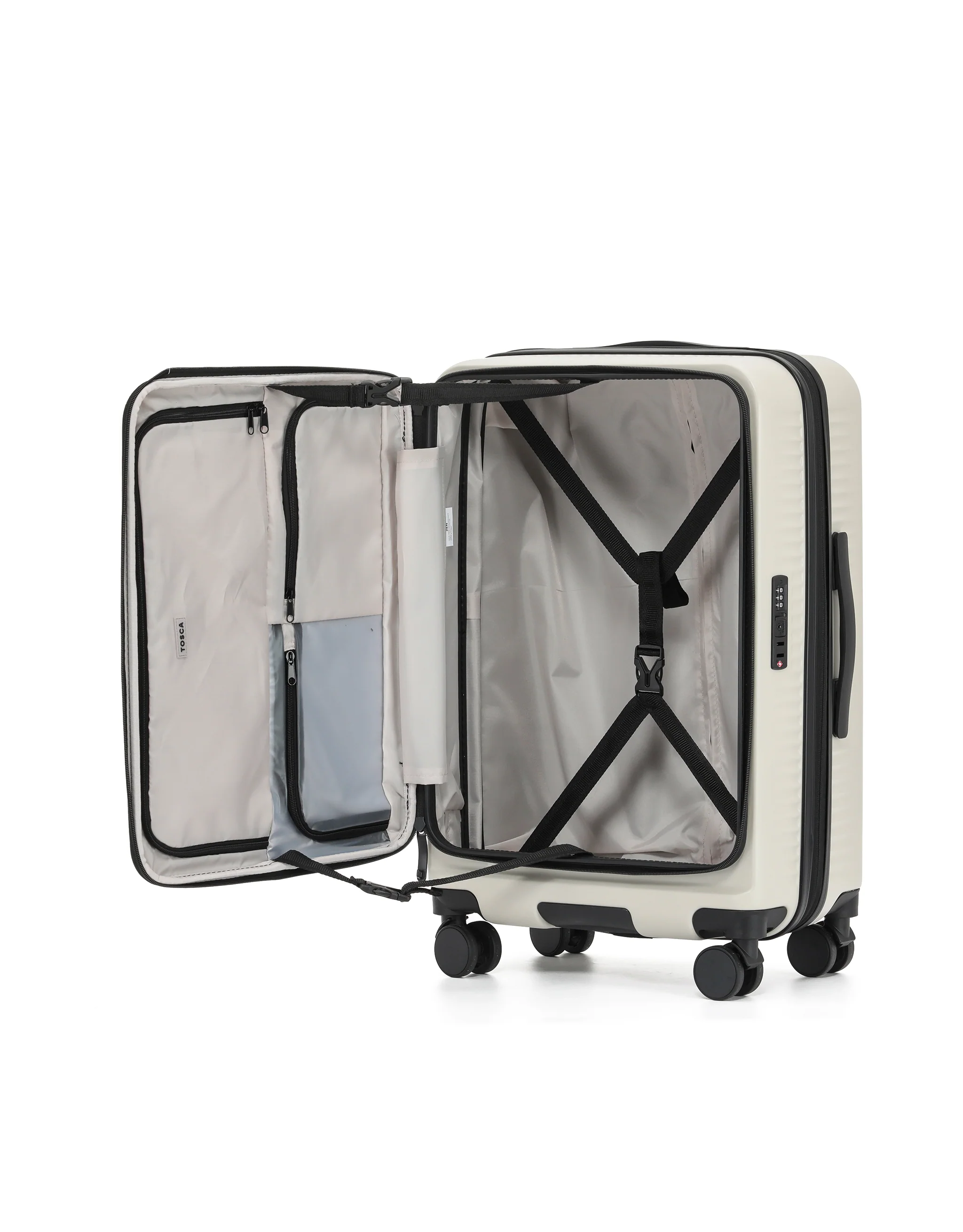 Zen 65cm Medium Front Opening Hard Suitcase - Stone - Image 3